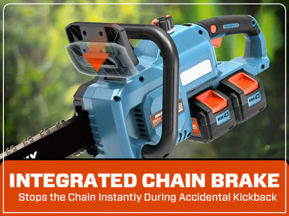 KRAFTPRO ΑΛΥΣΟΠΡΙΟΝΟ ΜΕ 2 ΜΠΑΤΑΡΙΕΣ ΜΕ ΛΑΜΑ 16" ΙΝΤΖΩΝ 40cm ΚΑΙ ΔΙΠΛΟΣ ΦΟΡΤΙΣΤΗΣ ΑΥΤΟΜΑΤΗ ΛΙΠΑΝΣΗ