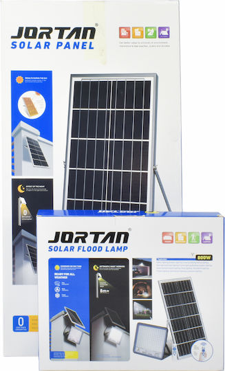 Jortan Στεγανός Ηλιακός Προβολέας LED 800W Ψυχρό Λευκό 6500K με Τηλεχειριστήριο IP66