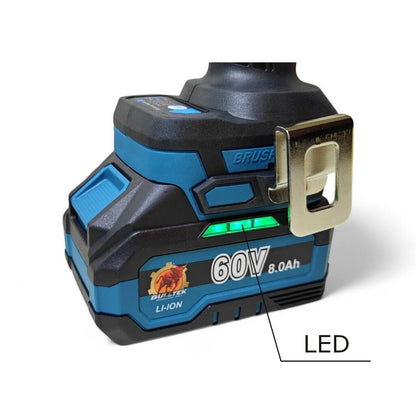 BULLTEK Μπουλονόκλειδο 60V Brushless 1200 N.m με 2 Μπαταρίες 8Ah