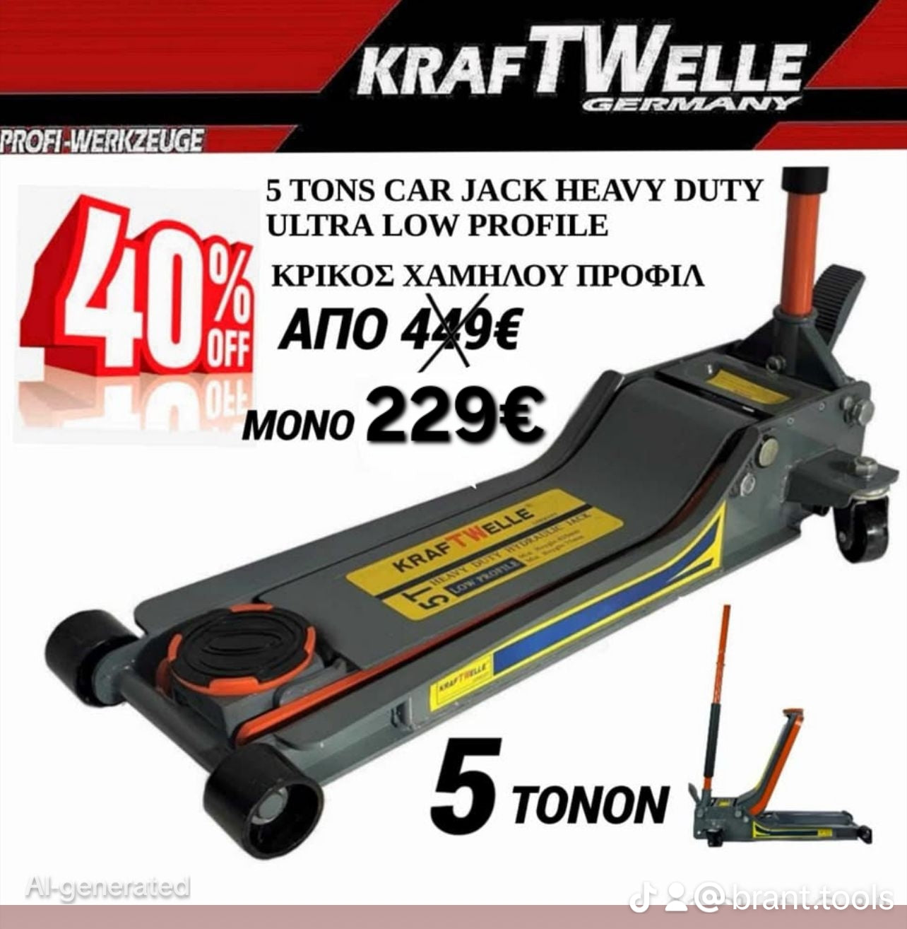 KRAFTWELLE 5 TONS CAR JACK HEAVY DUTY
