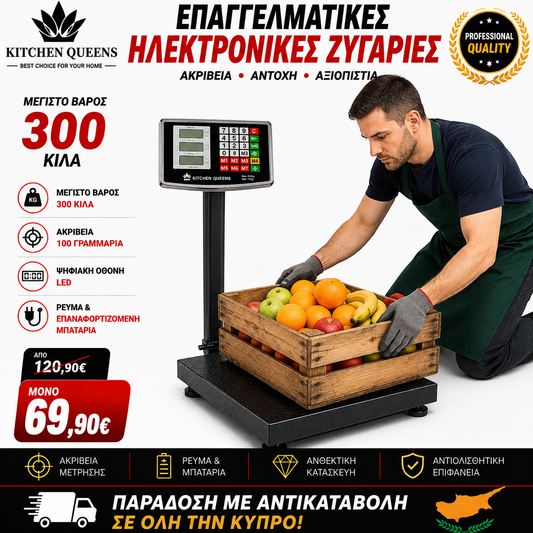 ΗΛΕΚΤΡΟΝΙΚΗ ΖΥΓΑΡΙΑ ΡΕΥΜΑΤΟΣ ΚΑΙ ΜΠΑΤΑΡΙΑΣ 300 ΚΙΛΩΝ
