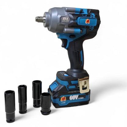 BULLTEK Μπουλονόκλειδο 60V Brushless 1200 N.m με 2 Μπαταρίες 8Ah
