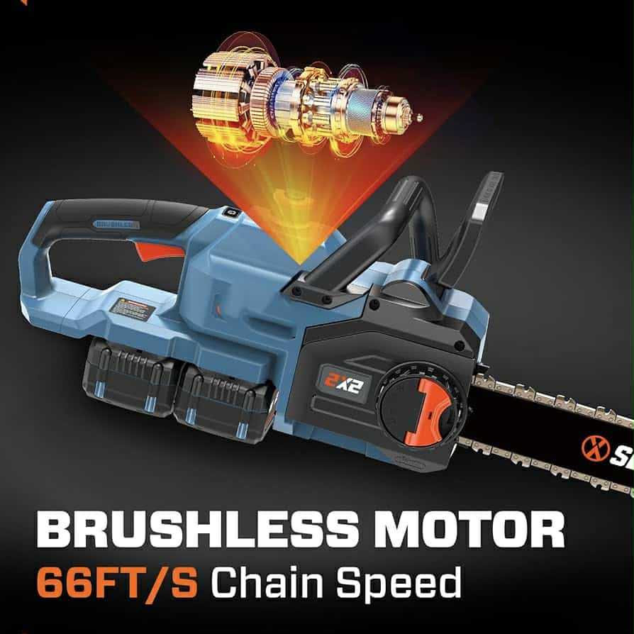 KRAFTPRO ΑΛΥΣΟΠΡΙΟΝΟ ΜΕ 2 ΜΠΑΤΑΡΙΕΣ ΜΕ ΛΑΜΑ 16" ΙΝΤΖΩΝ 40cm ΚΑΙ ΔΙΠΛΟΣ ΦΟΡΤΙΣΤΗΣ ΑΥΤΟΜΑΤΗ ΛΙΠΑΝΣΗ