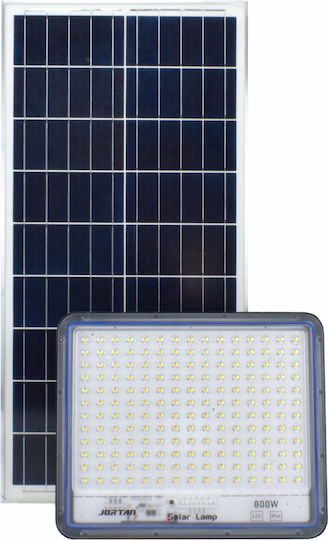 Jortan Στεγανός Ηλιακός Προβολέας LED 800W Ψυχρό Λευκό 6500K με Τηλεχειριστήριο IP66