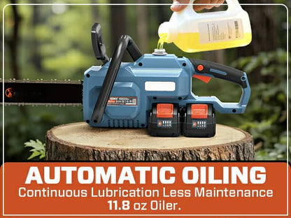 KRAFTPRO ΑΛΥΣΟΠΡΙΟΝΟ ΜΕ 2 ΜΠΑΤΑΡΙΕΣ ΜΕ ΛΑΜΑ 16" ΙΝΤΖΩΝ 40cm ΚΑΙ ΔΙΠΛΟΣ ΦΟΡΤΙΣΤΗΣ ΑΥΤΟΜΑΤΗ ΛΙΠΑΝΣΗ