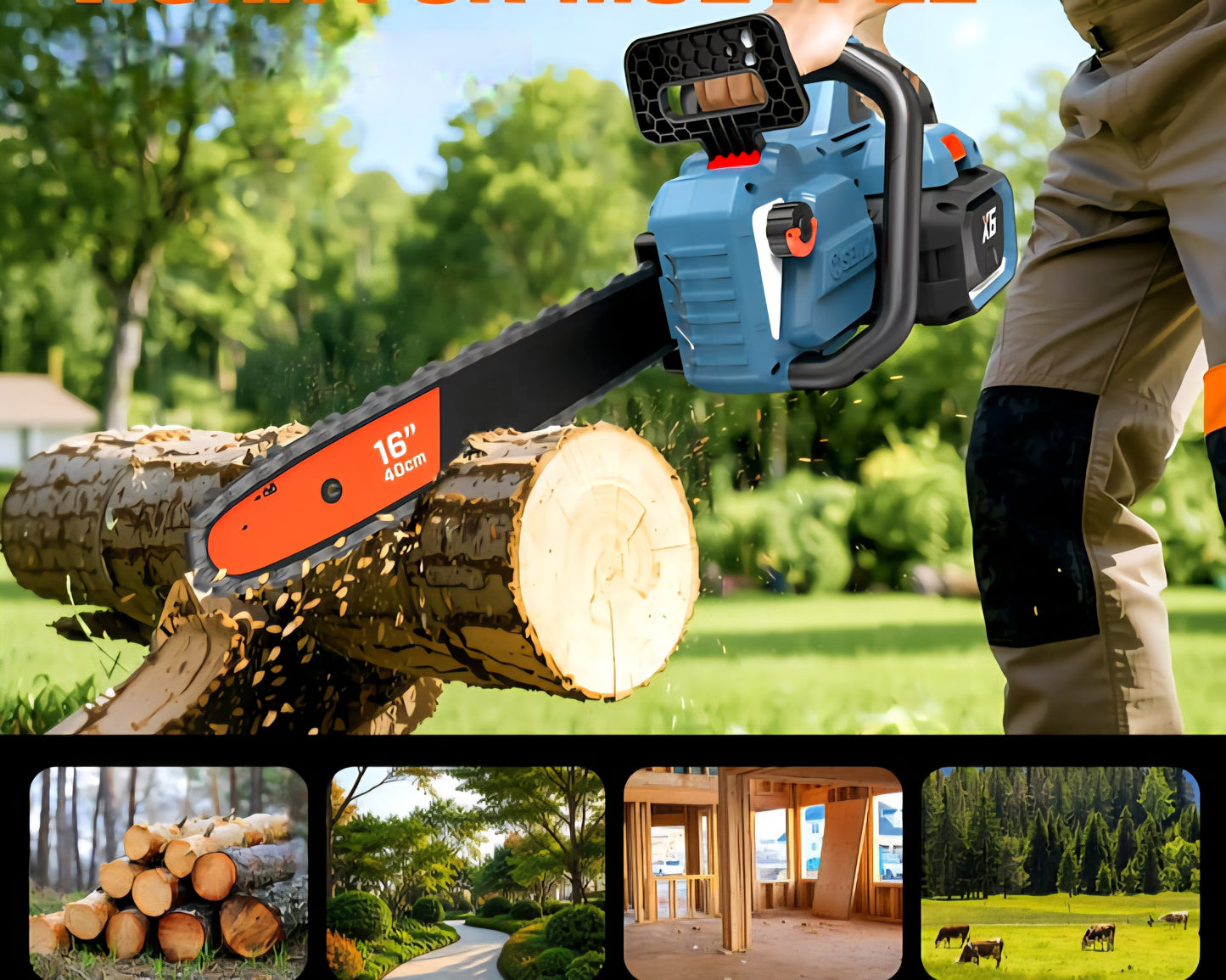 KRAFTPRO ΑΛΥΣΟΠΡΙΟΝΟ ΜΕ 2 ΜΠΑΤΑΡΙΕΣ ΜΕ ΛΑΜΑ 16" ΙΝΤΖΩΝ 40cm ΚΑΙ ΔΙΠΛΟΣ ΦΟΡΤΙΣΤΗΣ ΑΥΤΟΜΑΤΗ ΛΙΠΑΝΣΗ