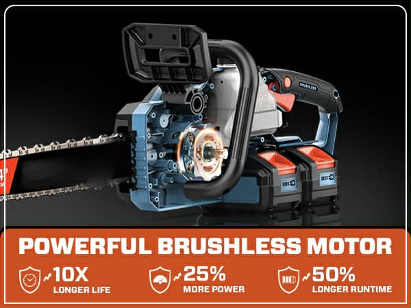 KRAFTPRO ΑΛΥΣΟΠΡΙΟΝΟ ΜΕ 2 ΜΠΑΤΑΡΙΕΣ ΜΕ ΛΑΜΑ 16" ΙΝΤΖΩΝ 40cm ΚΑΙ ΔΙΠΛΟΣ ΦΟΡΤΙΣΤΗΣ ΑΥΤΟΜΑΤΗ ΛΙΠΑΝΣΗ